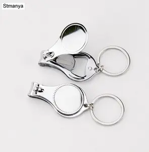 New Design Nail Clipper Metal Keychain Multifunctional Round Drops Nail Scissors Key Chain KeyRing Best Gift #17084