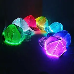 USB Rechargeable LED Hat Light, Night Glow Baseball Cap for Men & Women, Party Club Wear, 7 Colors Available, Ca Prop 65 Compliant