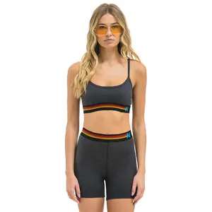 LOGO ADJUSTABLE BRALETTE - CHARCOAL