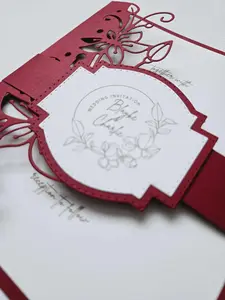 A set 10 pieces of Customized beautiful unique Classy handmade Wedding Invitations, Elegant Invitation with Envelopes