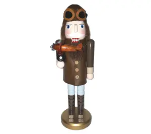 14" Aviator Nut Cracker By Santas Workshop 14" Aviator Nut Cracker By Santas Workshop