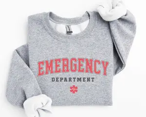 Emergency Department Sweatshirt / Short Sleeve T-SHIRT , Emergency Nurse, ER Nurse, ER Nurse Gift, ER Department Crewneck Menswear