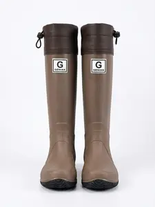 Unisex Solid Color Rain Boots with Drawstring Closure, Casual Over-The-Ankle Booties, Fashion Waterproof Shoes for Daily Wear, Casual Outdoor Boot