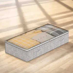 Transparent Under-Bed Organizers Home Storage Solutions: Large-Capacity Clothes, Quilts, and Toys Organizers Zipper Pouches Bedding Household Boxes