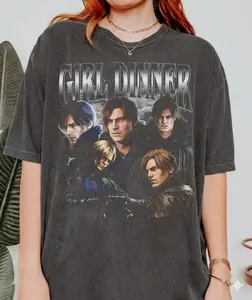 Resident Evil Requiem Leon S Kennedy Girl Dinner unisex shirt, Grace Ashcroft, Temu Wesker, horror game, gift for gamers