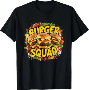 100% Cotton Burger Squad Hamburger Cheeseburger Lover For Women Men T-Shirt