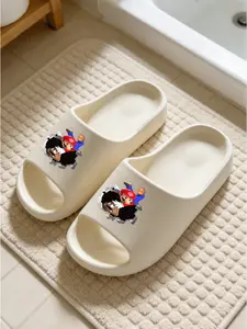 Women's Mario Print Slippers, Soft Eva Sole, Non-Slip, Casual Indoor Footwear, Perfect for Bathroom, Home, Dormitory Use