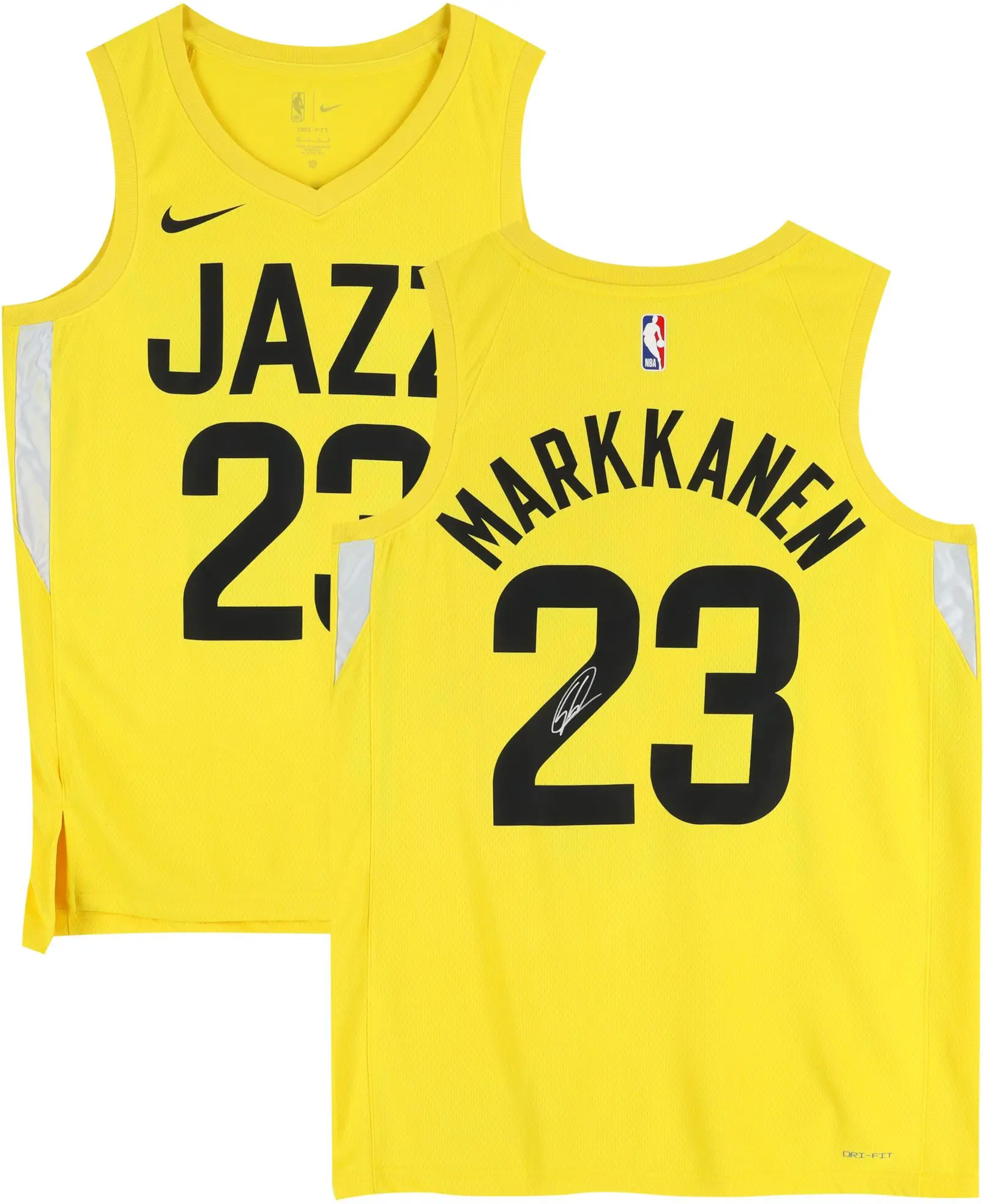 Lauri Markkanen Utah Jazz Autographed Nike Gold Icon Swingman Jersey - Fanatics Authentic Certified