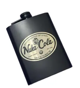 ️ Nuka Cola + Brotherhood of Steel Flask – 8oz Laser Engraved Bottle Drinkware