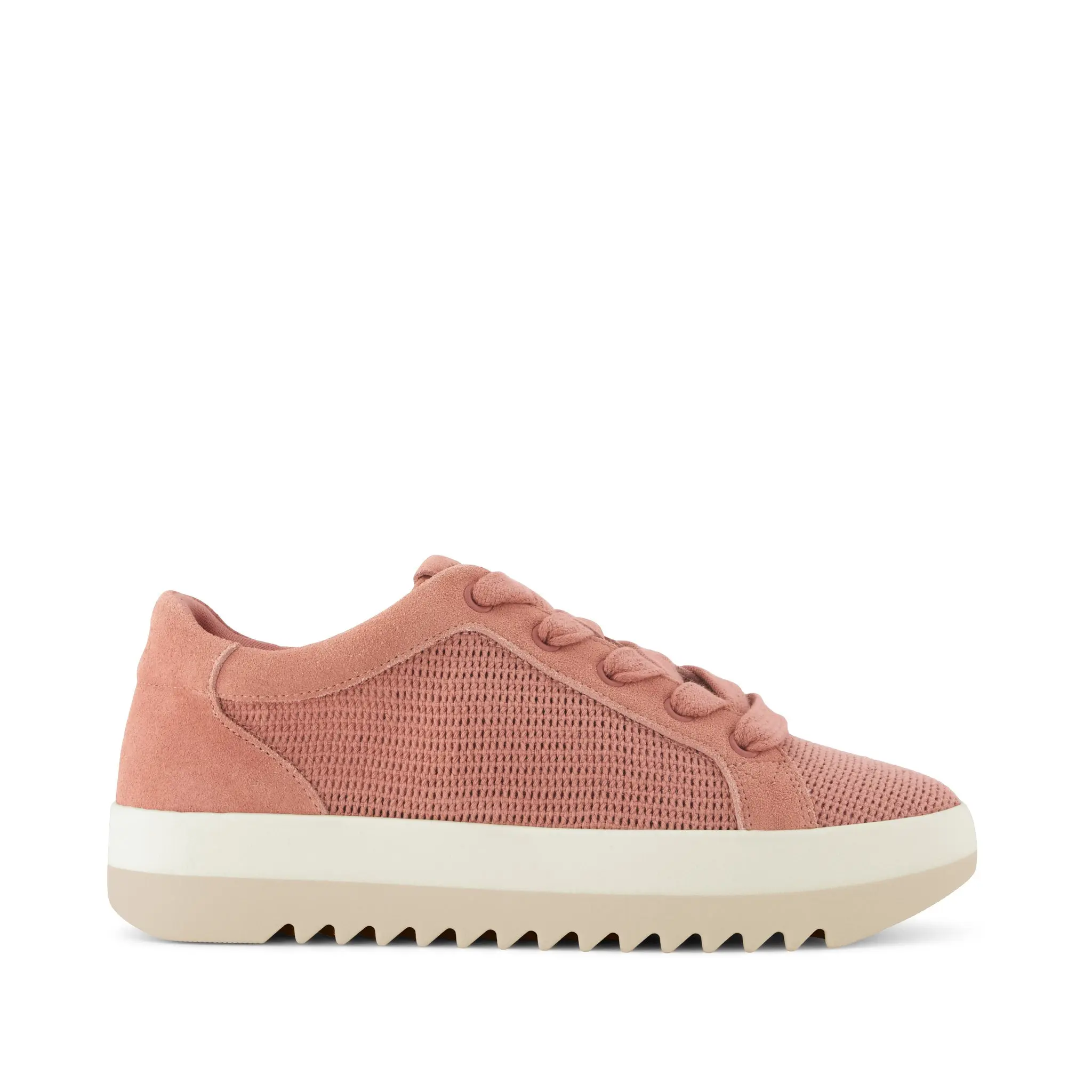 Womens Rea Lace-Up Platform Sneaker Bloom Mesh and Suede
