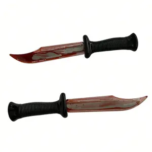 1pc Festival Prop Performance Anime Costume Props Party Supplies Fake Blood Plastic Knife, Realistic Sharp Blade Halloween Decoration