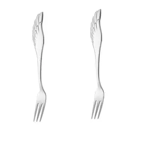 Stainless Steel Wing Spoon, Creative Coffee Spoon, Dessert Spoon, Whisker Stirring Spoon, Unique Design for Kitchen Use, Utensils