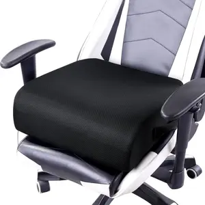 Extra Thick Chair Cushions Car Seat Booster Office Chair Cushion to Raise Seat Height for Pain Relief Non Slip Memory Foam Black 18 * 14 * 6 All Seasons
