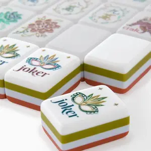 Round Hand-Punched Orange Acrylic American Tile Set, High-End Board Game Accessory, Home Gift with Included Storage Bag for Tile Game Enthusiasts