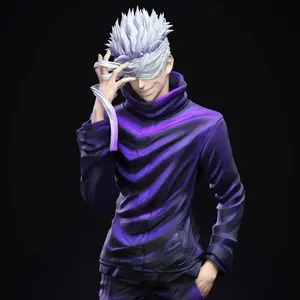 Jujutsu Kaisen – Gojo Satoru Blindfold Reveal Purple Hoodie Casual Ver. Large Scale GK Statue Anime PVC Figure Collectible Figurine Display