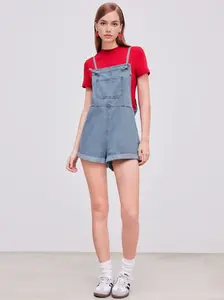 Denim Pocket Ultra Short Romper