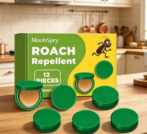 Hot Selling MoonSpry Roach Repellent 12 Pieces Natural Non-Toxic Cockroach Deterrent Pods Safe Pest Control For Kitchen Home Free From Poison Gel Bait Child & Pet Friendly Roach Away Repeller