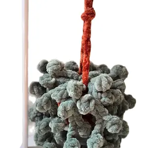 Crocheted Hanging String of Pearls Plant - Decorative Home Accessory