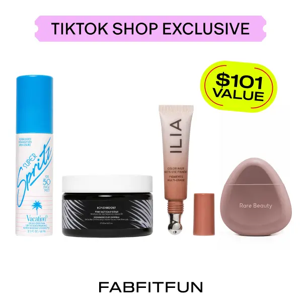 FabFitFun Your-Skin-But-Better Bundle ($101 Value!) | BondiBoost, ILIA, Rare Beauty, Vacation | Sunscreen, Cheek & Lip Tint, Hand Cream, Scalp Scrub