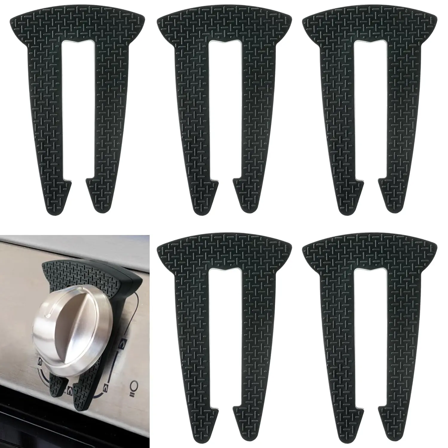 5 Pack Gas Stove Knob Locks, Durable Knob Safety Covers, Oven Knob Protectors Prevent Accidental Touch, Black USA