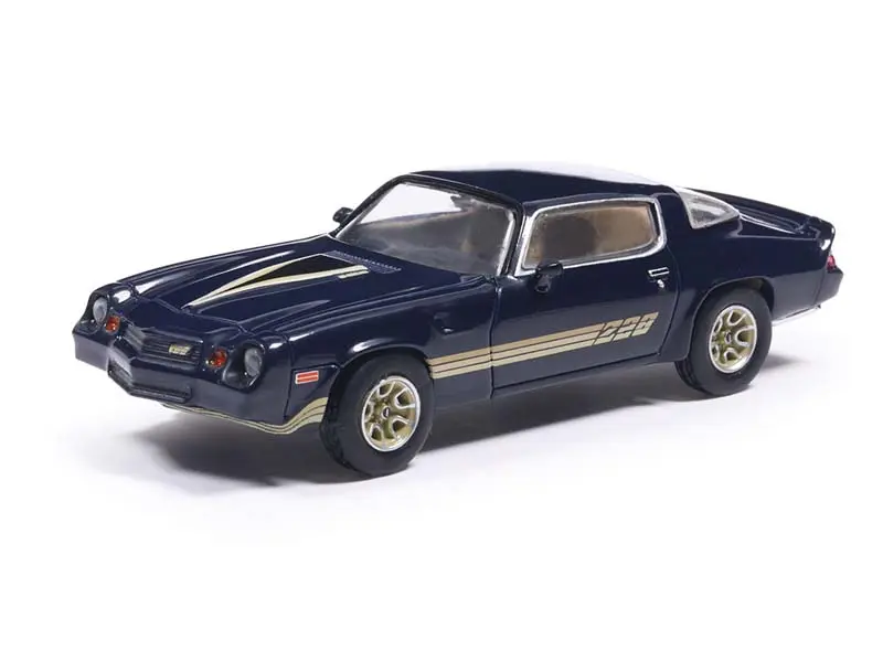1981 Chevrolet Camaro Z28 - Dark Blue Metallic w/ Gold Striping Diecast 1:64 Scale Model - IXO IA64018