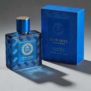 JEAN MISS Pour Homme Eau De Parfum | 50ml/1.7fl.oz. | Fresh Aquatic & Woody Fragrance | Vintage Greek Key Pattern Bottle | Sophisticated Masculine Scent | Ideal Gift for Him | Premium EDP Spray | Marine Perfume | Luxurious Fragrance