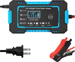 Charger, 12V 6A  Fully Automotive  Trickle Charger, Portable   Maintainer Desulfator with Temperature Compensation, Universal for SUV RV  (Blue)