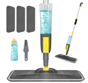 Spray Mop for Floor Cleaning, Dust Mop with 3 Pcs Washable Pads and 400ml Refillable Bottle Floor Mop for Household or Commercial Use Wet Mop for Hardwood Laminate Tile Ceramic