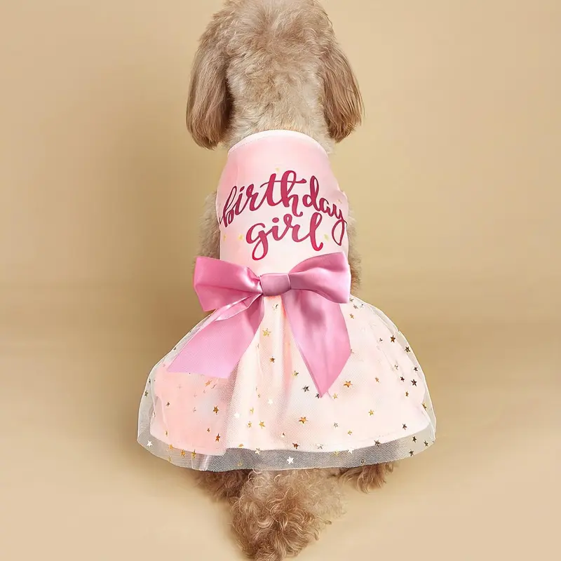 dog birthday dress for girl Girls' Puppy Party 3/4 Sleeve Pocket Twirl Dress Size: 12-24m By Mila & Rose main image 0