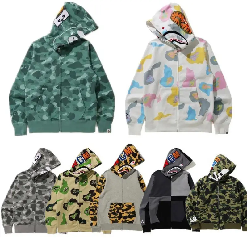 Men's sweatshirt sports cardigan zip-up sweater with hood