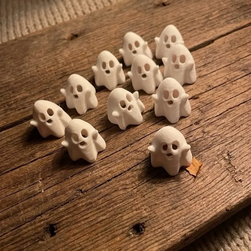 10 Lightweight 3D Printed PLA Mini Ghost Desk Buddies, Handmade Spooky Cute Halloween Home Decor Statues & Figurines