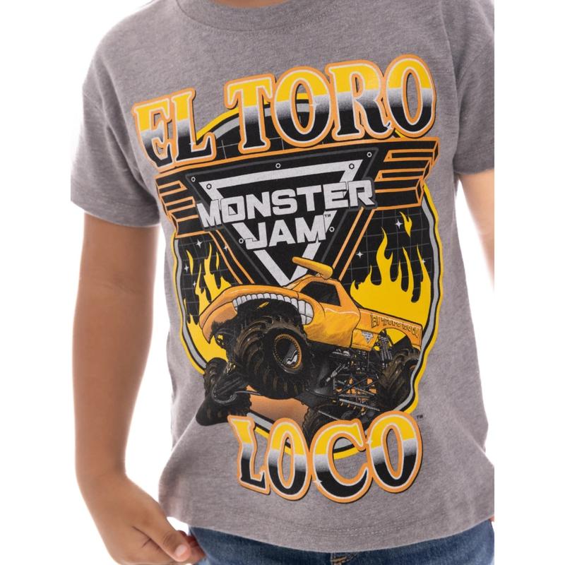 Youth & Adult Monster Jam El Toro Graphic Cotton Short Sleeve T-Shirt for Monster Truck Fans and Racing Style