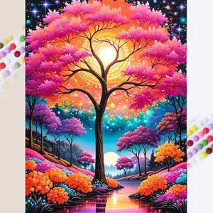 1 set of DIY diamond painting kit, 5D diamond art set, DIY decoration dream tree mosaic, diamond art, DIY art home decor, suitable for Christmas, Galaxy