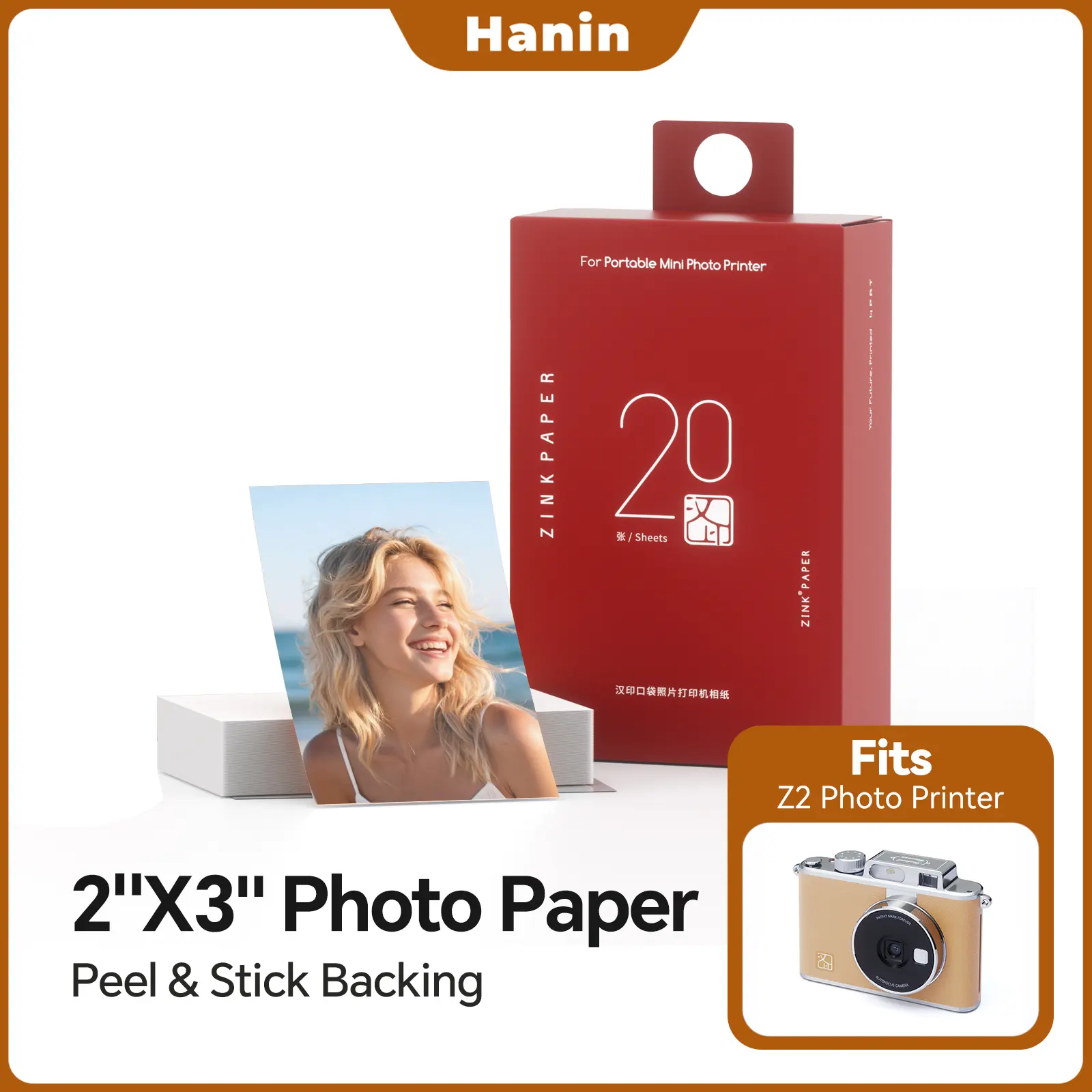 Z1/Z2 Photo Paper Refills – 2×3” Instant Photo Paper with Sticky Back for Instant Cameras, 20 Sheets Pack,back to school,back to school haul