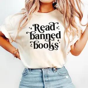 Read Banned Books Shirt, Library Apparel, Literature Lover Gift, Bookworm Tee, Bookish Clothing, BookTok Graphic Tshirt, Rebel Activist Shirt, Free Thinker Shirt, Comfort Colors Tees, Unisex T-shirt, Soft Cotton Fabric Tops