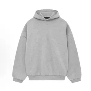 Essentials Brand Longsleeves Hoodie - Famous Logo, Dark Oatmeal, Street Style Print, Casual Comfortable Loose Fit, Unisex Pullover, Autumn Basic Menswear Fashion Top, Sweatshirt