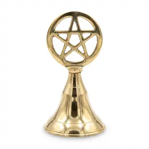 Pentagram Brass Bell 4 Inch Altar Bell for Ritual