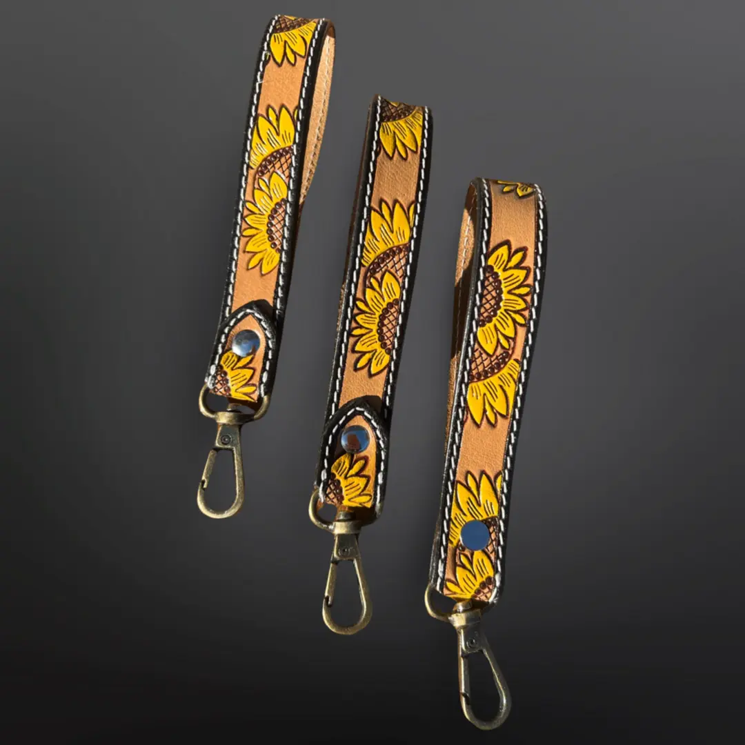 leather sunflower keychain - TikTok Shop