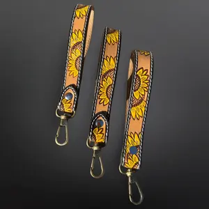 sunflower leather keychain sunflower leather keychain