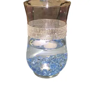 Custom Glass Vase - Clear with Blue Accents, Decorative Design, Elegant Shape, Ideal for Home Decor