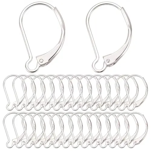 1 Box 40pcs 925 Sterling Silver Plated L