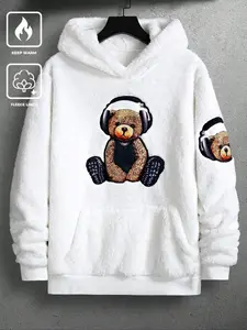 Comfortable Fleece Hoodie | Cute Bear with Headphones Print | Warm Fleece Lining with Loose Fit 🔥 Trendy Cute Street Style for Fall and Winter #CuteHoodie #FleeceFashion #BearPrint #LooseStreetStyle #TikTokFavorites