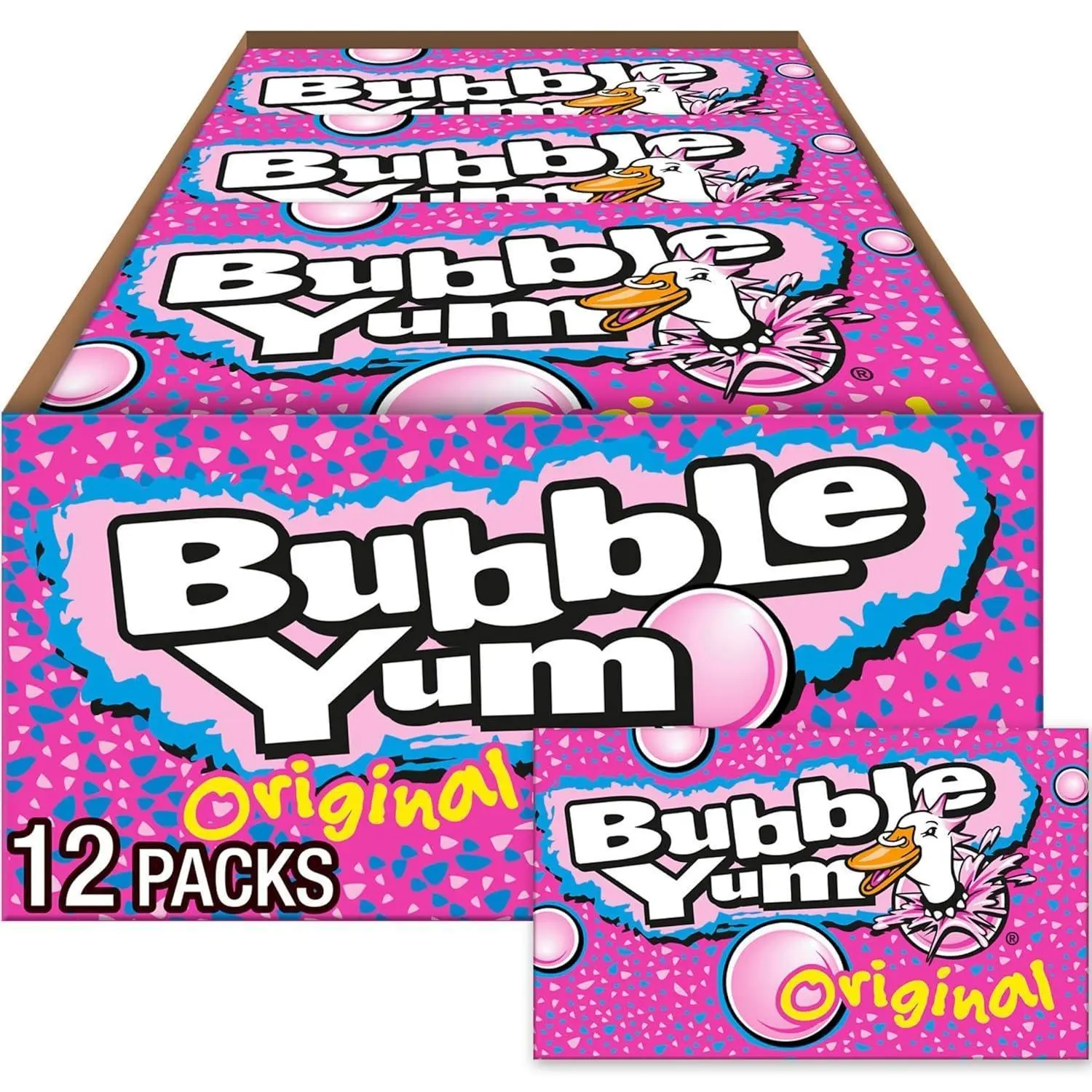 Bubble Yum Big Pack Gum - 10pc, 2.8oz, 12-Count Sweet Flavored Candies, Adult-Friendly Snacks for Parties