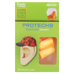 Flents Protechs, Ear Plugs, Sports, 8 Pair with Case