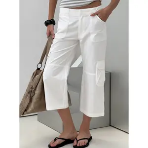 Indee Cropped Cargo Pants White