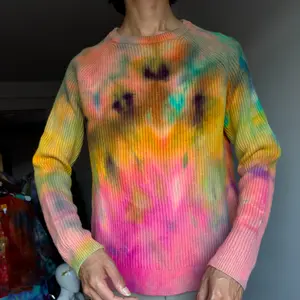L UV Rainbow Sweater Neon Fluorescent Wool