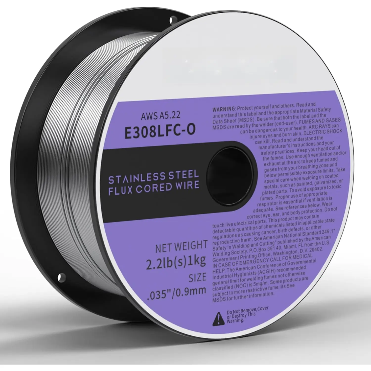 E308LFC-O .035-Diameter Stainless Flux Core Welding Wire, 0.9mm  2-pound Stainless Steel Welding Wire, Low Splatter Stainless Steel MIG Wire Compatible With All MIG Welder