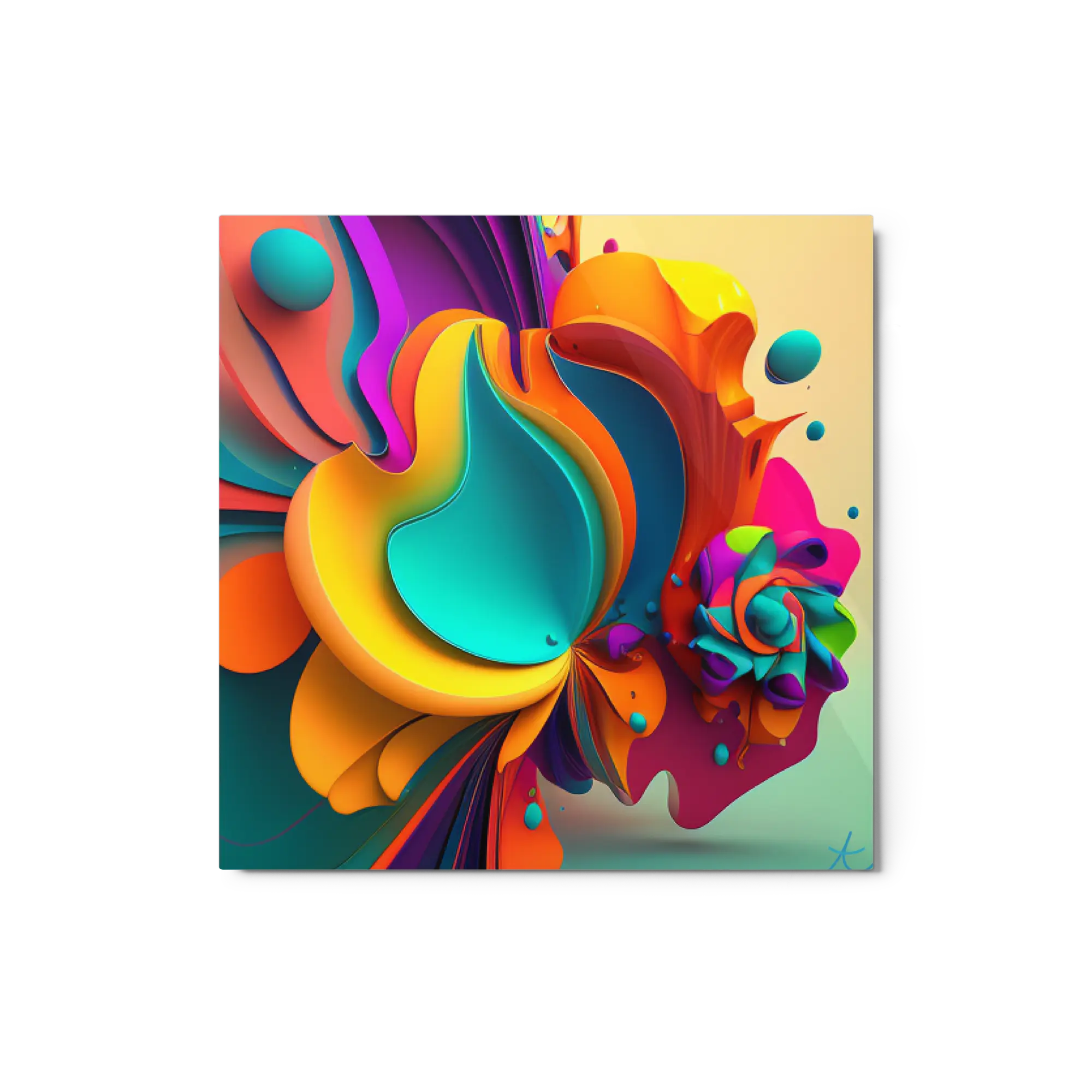 Abstract 3D Art 2 Metal 12x12 in prints