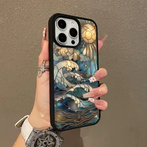 Trendy Magnetic Case for iPhone X/11/12/13/14/15/16/17 Air Pro Max Art Sea Totem Magnetic Ready, Ultra Thin & Shockproof |   Cute Pick for Girls