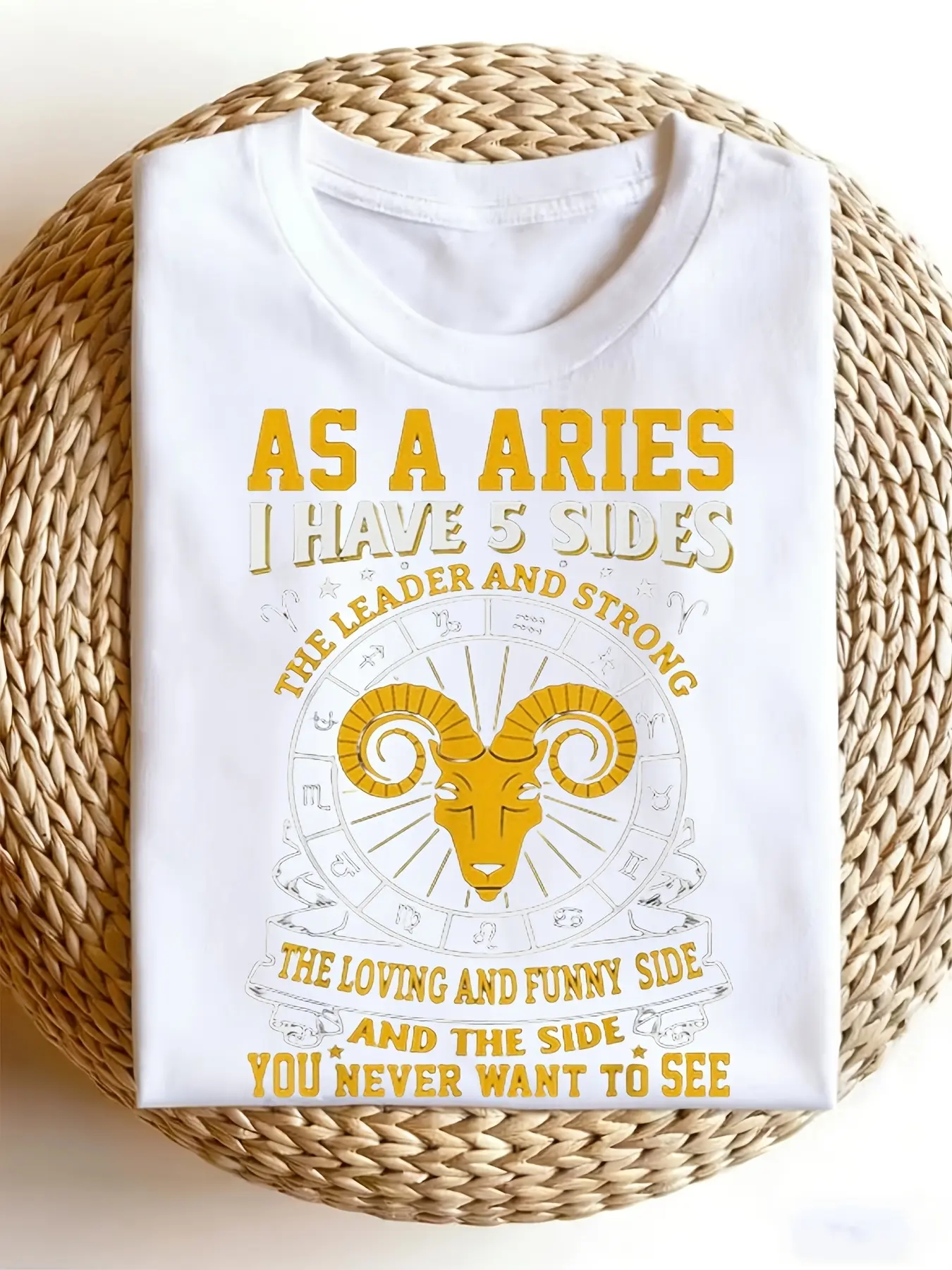 Men's Aries Zodiac Graphic TShirt Funny Astrology unisex soft cotton short sleeve t shirt, vintage graphic casual tee for men women teens, perfect birthday holiday gift for camping travel gym daily street  wear